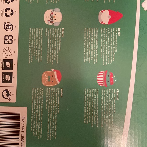 New Squishmallow Christmas Ornament Set of 8 - Picture 4 of 5